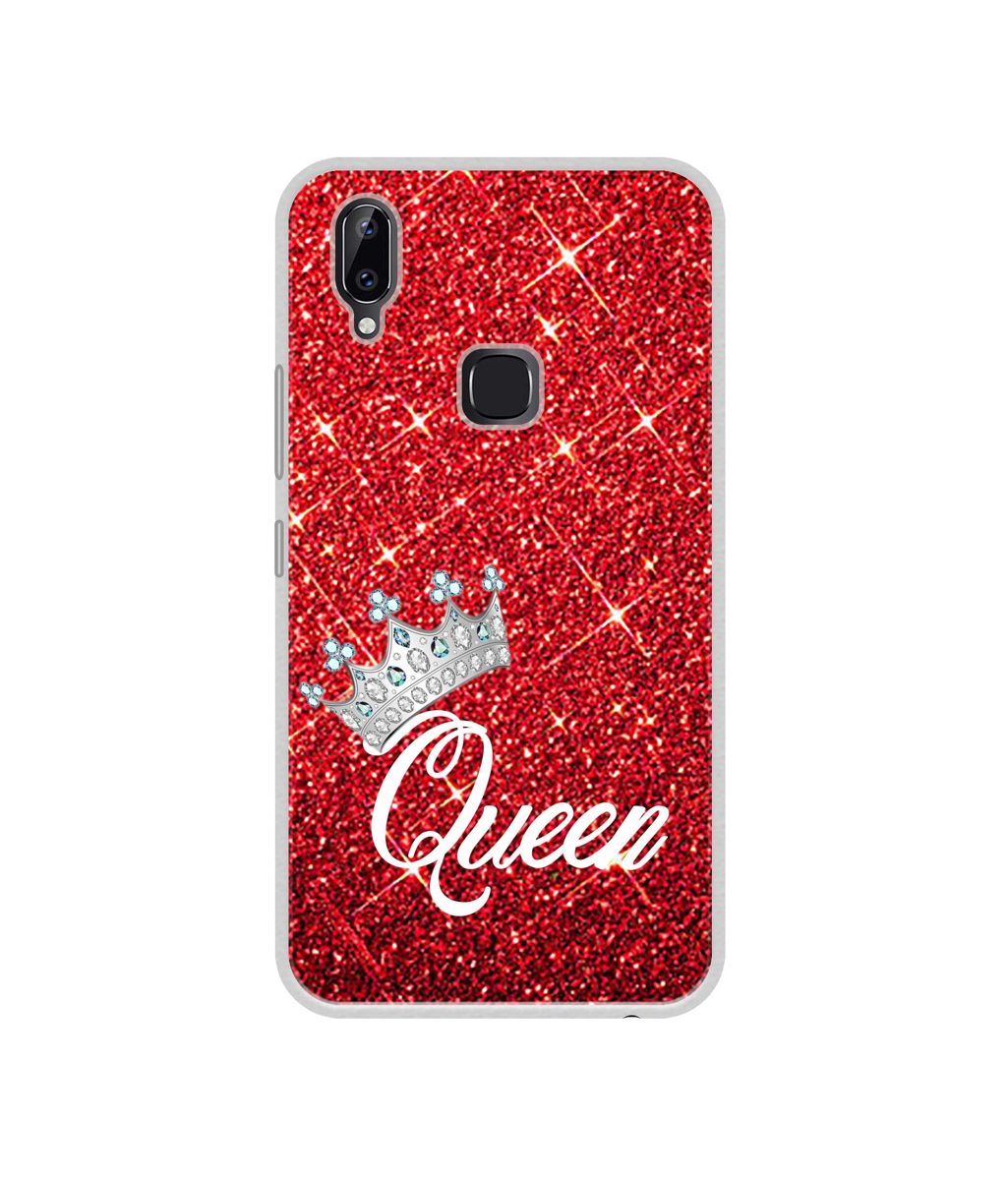 Amazon Brand - Solimo Designer Queen On Red Glitter UV Printed Soft Back Case Mobile Cover for Vivo Y83 Pro