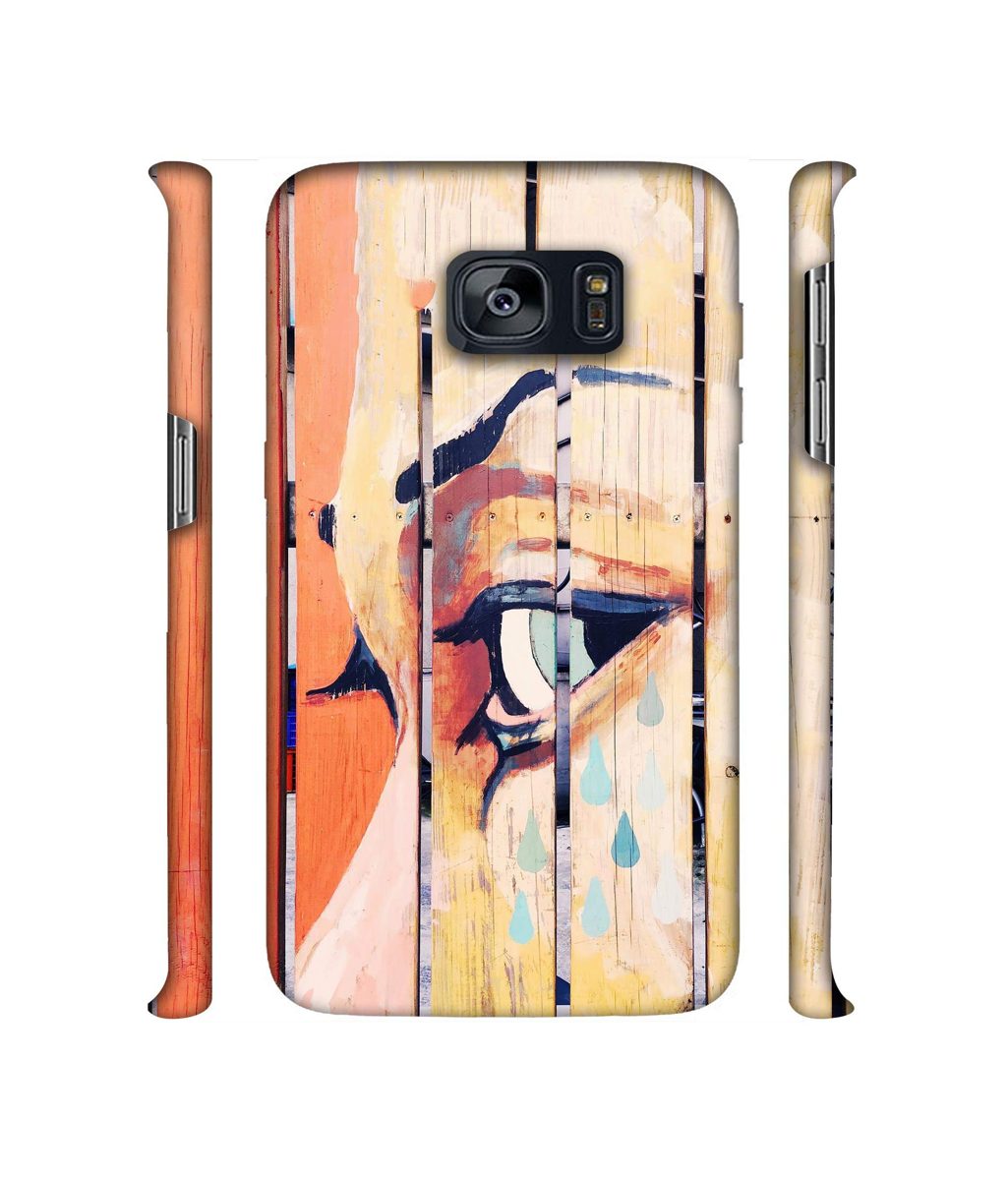 Amazon Brand - Solimo Designer Potrat On Wood 3D Printed Hard Back Case Mobile Cover for Samsung Galaxy S7 Edge