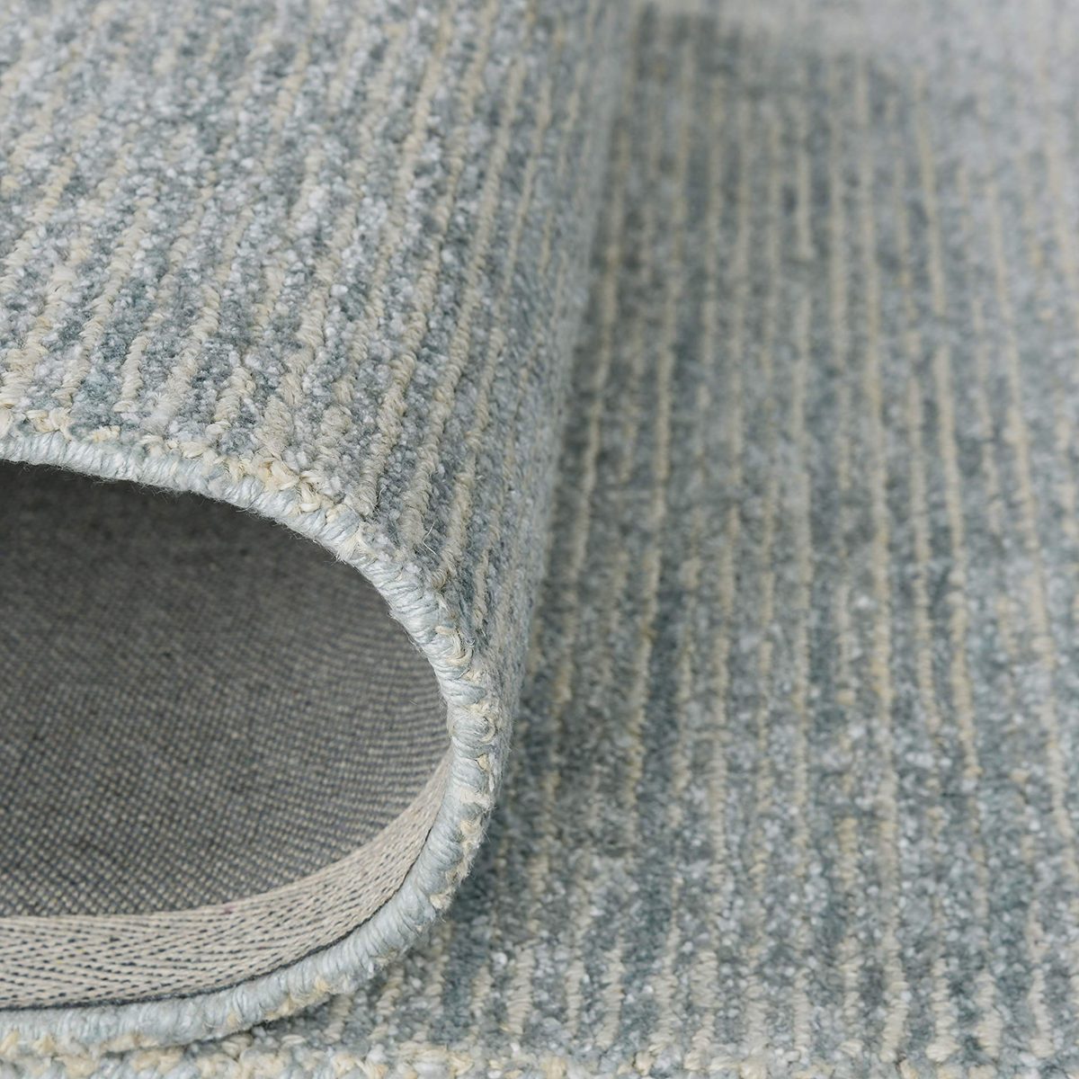 Amazon Brand – Rivet Contemporary Striated Jute Rug, 13' x 9' 3", Aquamarine