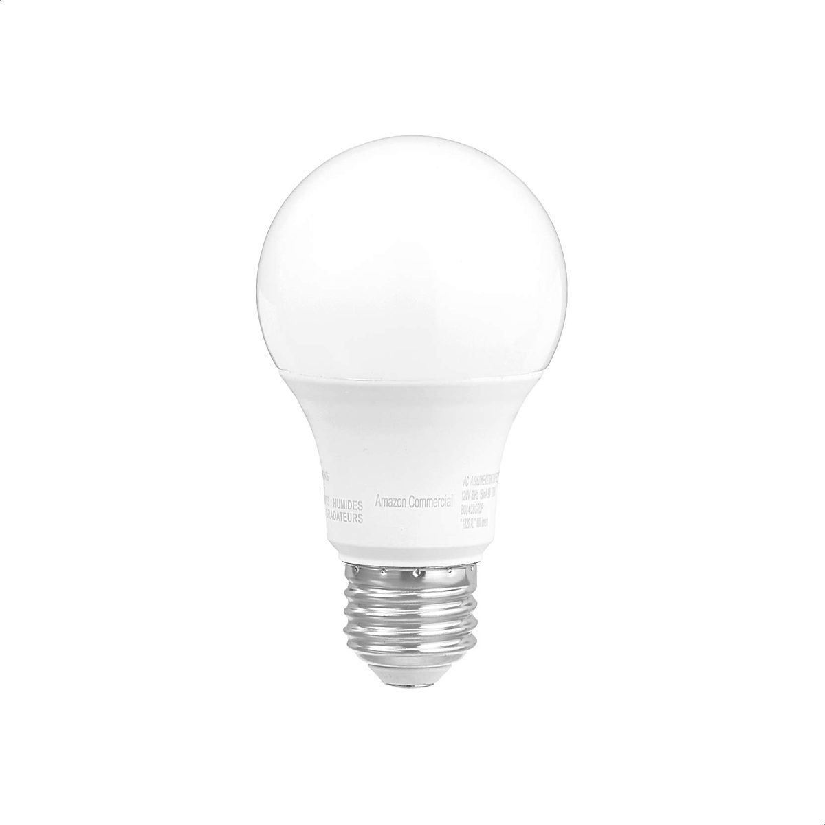 AmazonCommercial 40 Watt Equivalent, 25000 Hours, Dimmable, 450 Lumens, Energy Star and CEC (California) Compliant, A19 LED Light Bulb - Pack of 25, Daylight