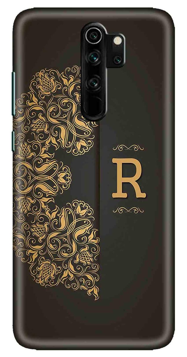 Amazon Brand - Solimo Designer Black Pattern Alphabet-R 3D Printed Hard Back Case Mobile Cover for Xiaomi Redmi Note 8 Pro