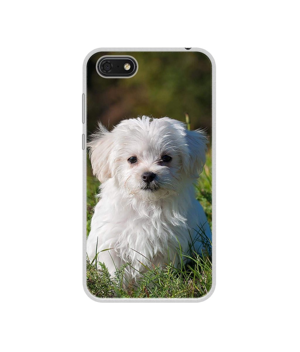 Amazon Brand - Solimo Designer White Dog UV Printed Soft Back Case Mobile Cover for Huawei Honor 7s