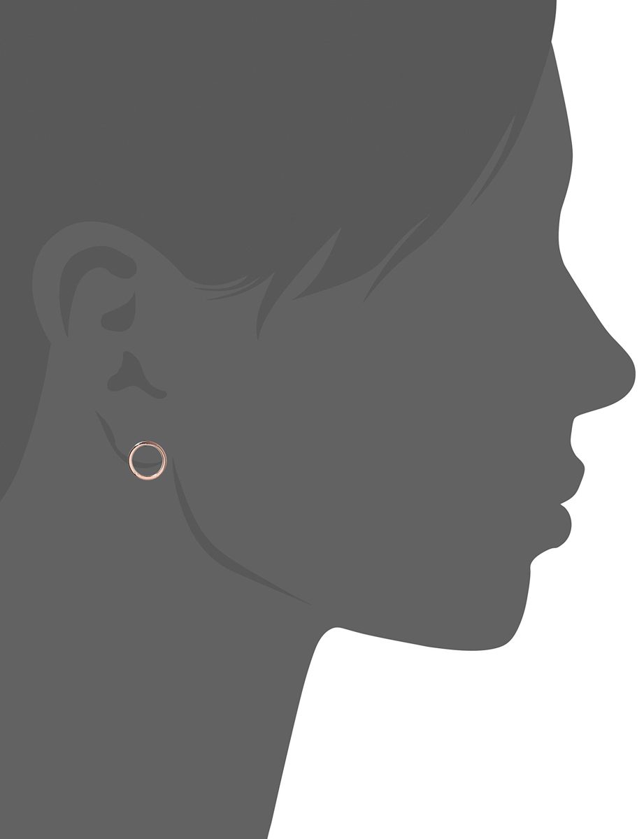 Women's 14K Plated Sterling Silver Circle Stud Earrings, Rose Gold, One Size