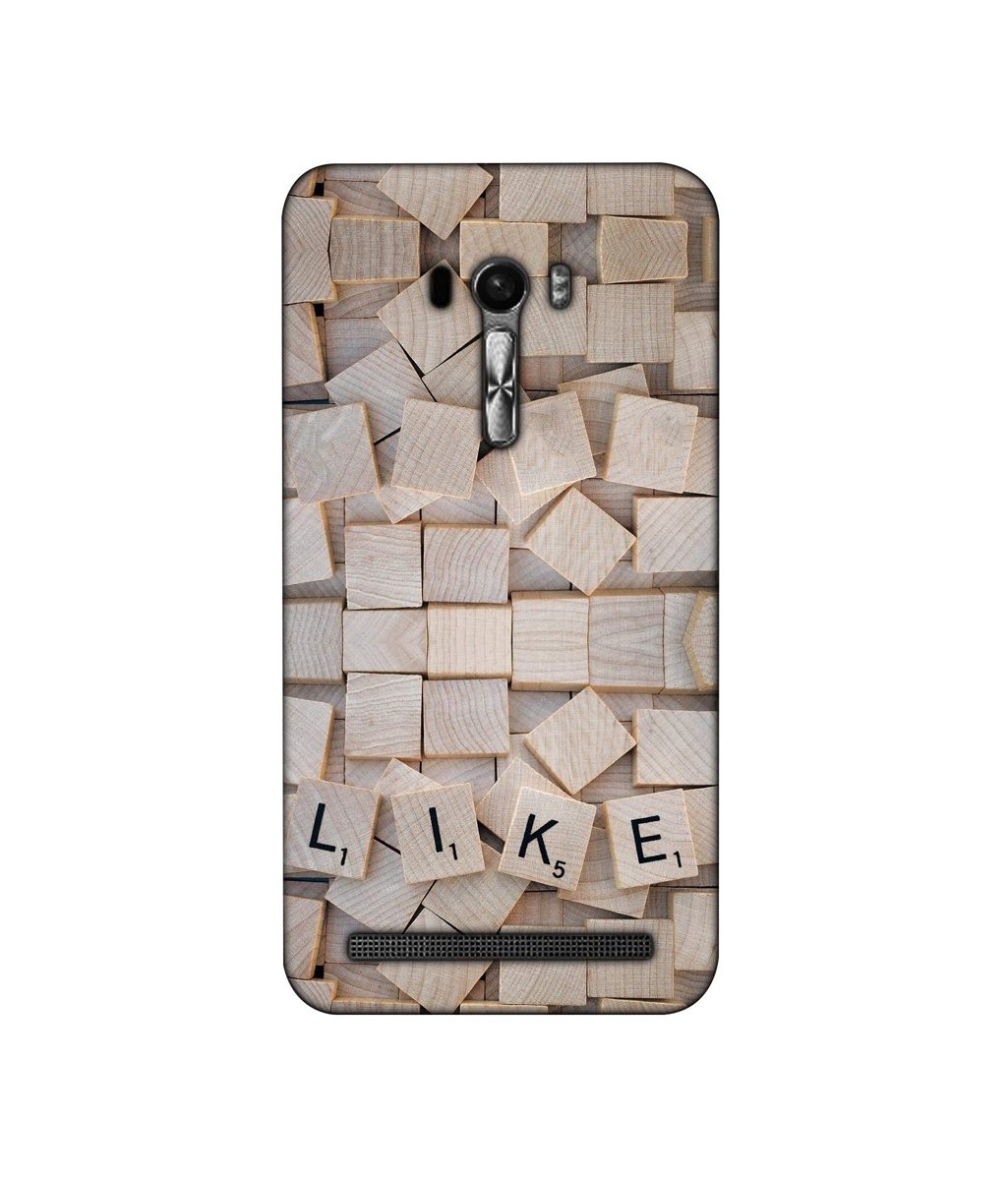 Amazon Brand - Solimo Designer Like On Wooden Block 3D Printed Hard Back Case Mobile Cover for Asus Zenfone Selfie ZD551KL