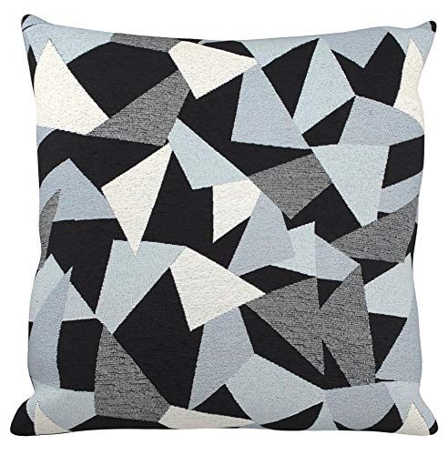 Amazon Brand – Rivet Modern Retro Flair Mosaic Geometric Decorative Throw Pillow, 20" x 20", Cover Only, Blue