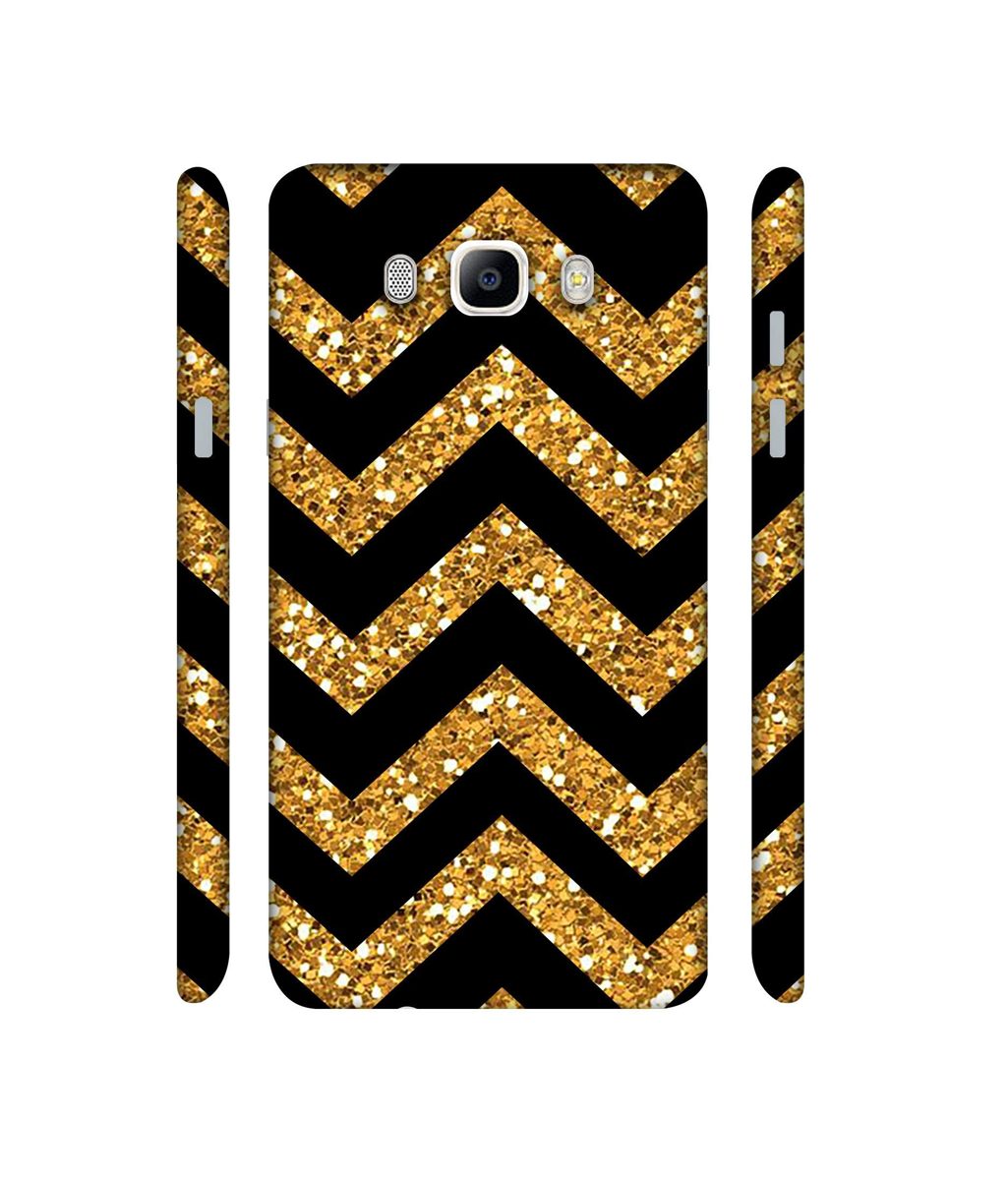 Amazon Brand - Solimo Designer Golden Zik Zak Pattern 3D Printed Hard Back Case Mobile Cover for Samsung Galaxy J5 (2016)
