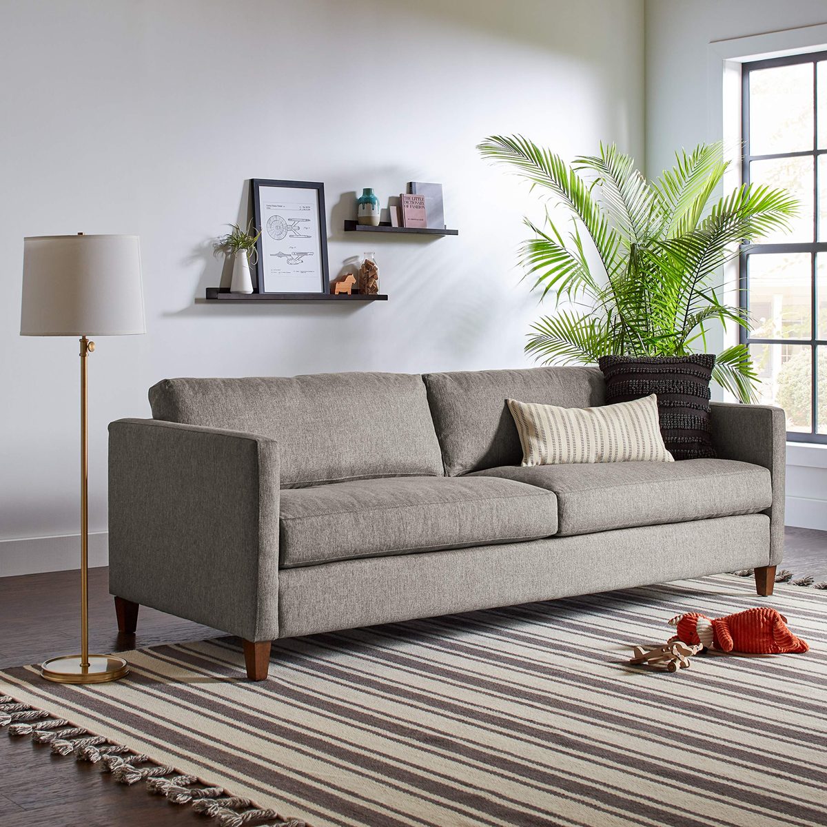 Amazon Brand – Stone & Beam Andover Modern Sofa Couch, 93"W, Grey