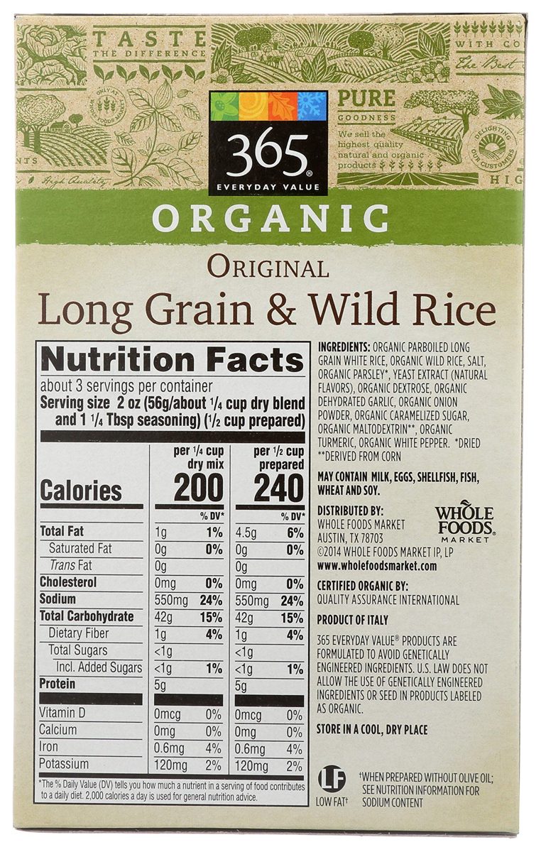 365 Everyday Value, Organic Long Grain & Wild Rice, Original, 6 oz