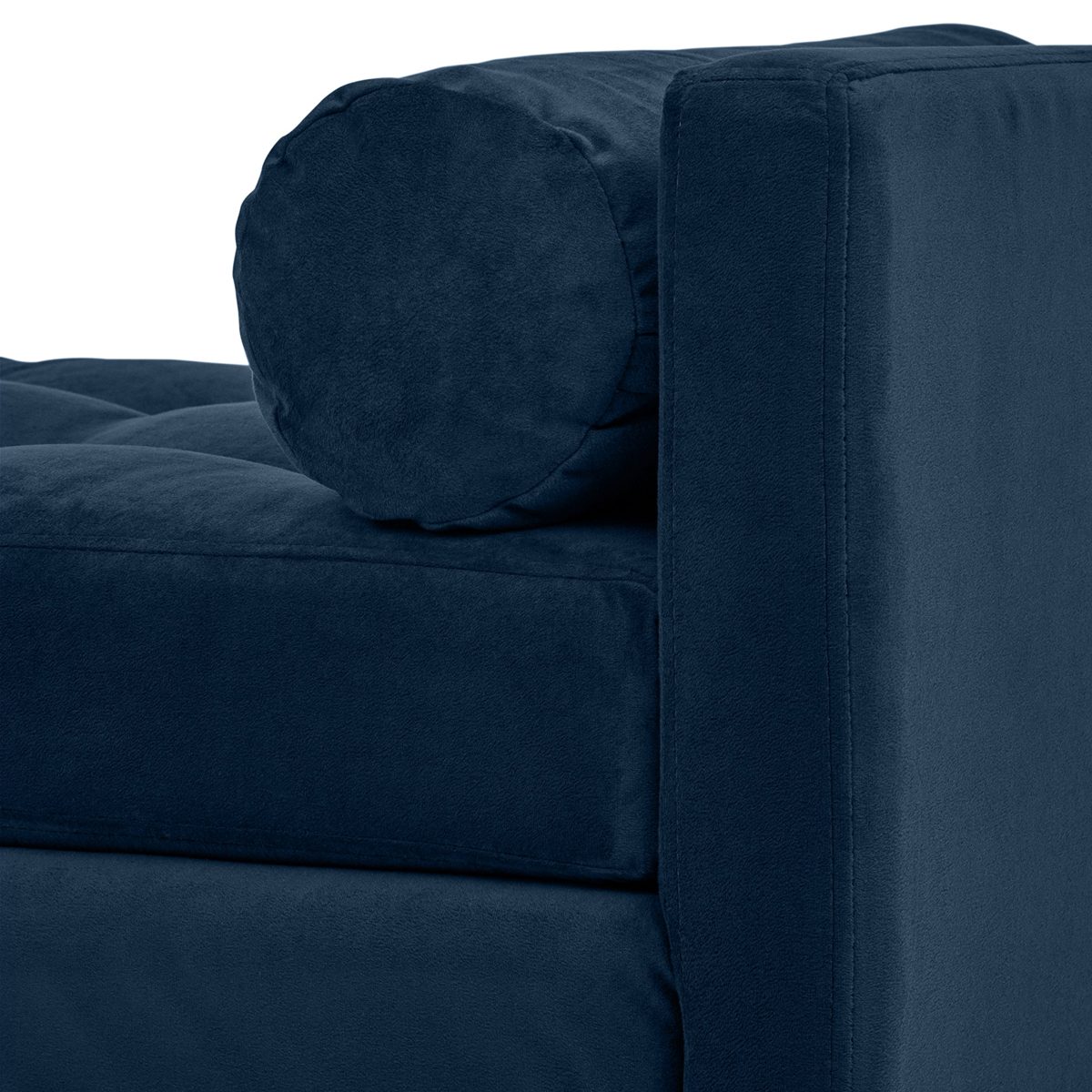 Amazon Brand – Rivet Uptown Mid-Century Modern Tufted Velvet Daybed Loveseat, 78"W, Navy &amp; Silver