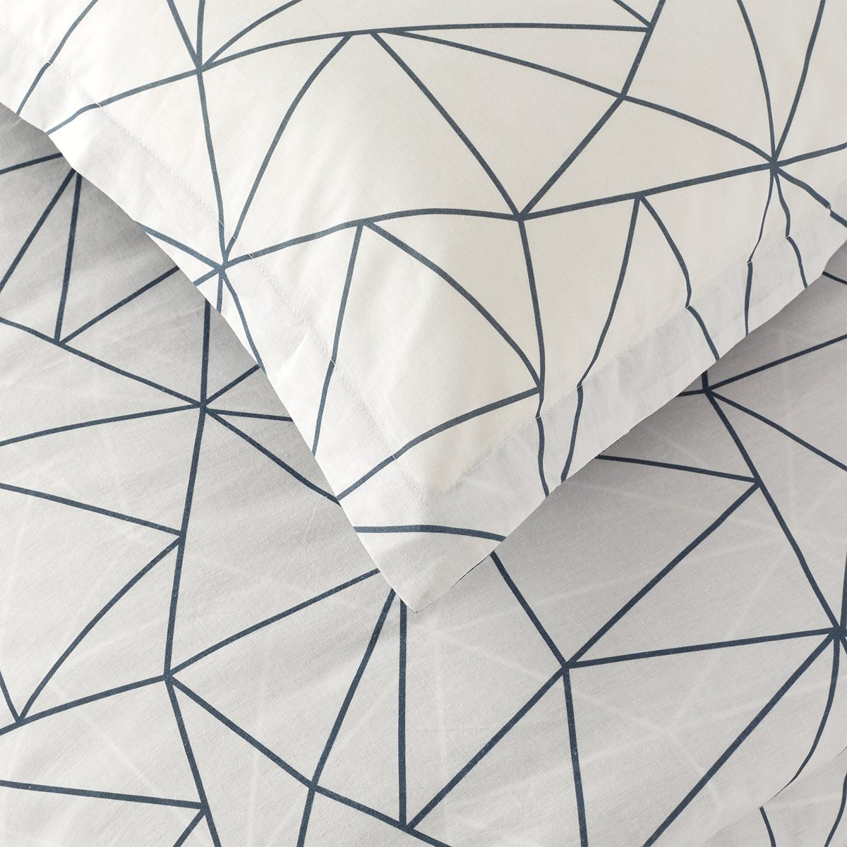 Rivet Triangle Geometric Pattern Cotton Duvet Comforter Cover Set
