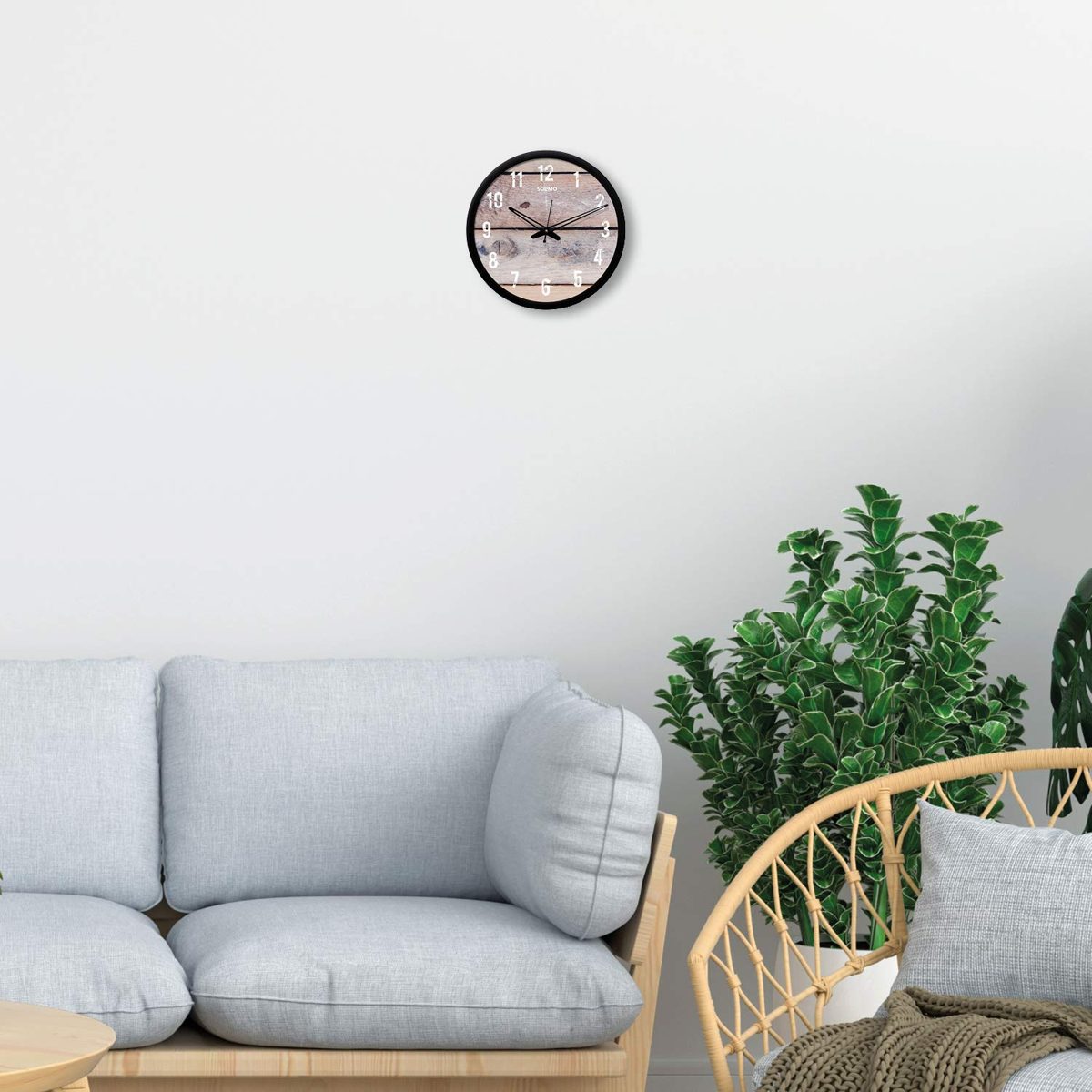 Amazon Brand - Solimo 12-inch Wall Clock - Desginer (Silent Movement, Black Frame), SC-1027