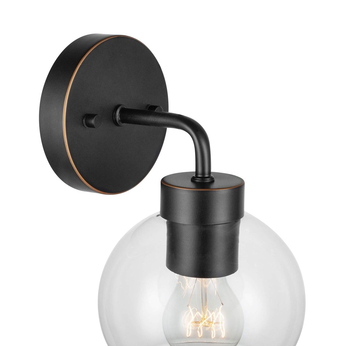 Amazon Brand - Ravenna Home Single-Light Outdoor Wall Sconce with Clear Glass Shade, Vintage Edison Bulb Included, 9.7"H, Oil-Rubbed Bronze