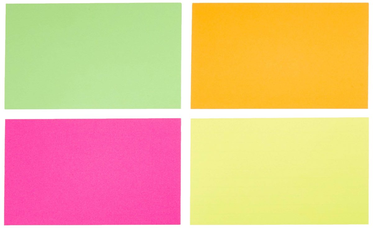 AmazonBasics Ruled Index Cards, Assorted Neon, 3x5-Inch, 300-Count (Renewed)