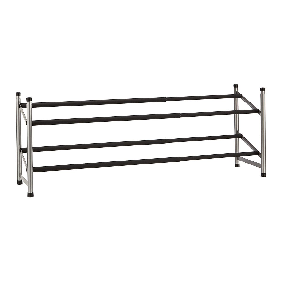 AmazonBasics Easy Assemble Shoe Rack - 2-Tier, Silver (Renewed)