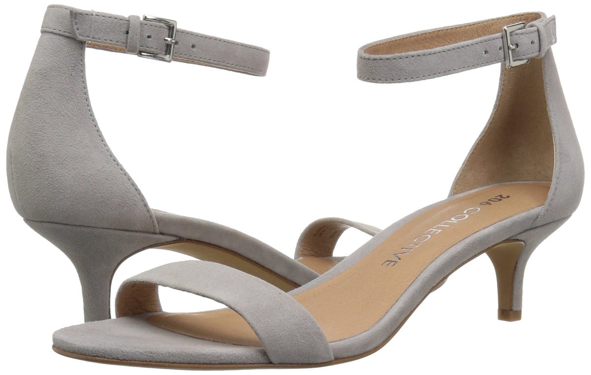 206 Collective Women's Eve Stiletto Heel Dress Sandal-Low Heeled, gray suede, 10 B US