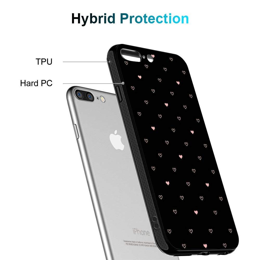 Amazon Brand - Solimo Designer Hearts Printed Hard Back Case Mobile Cover for Apple iPhone 8 Plus / 7 Plus (D1251)