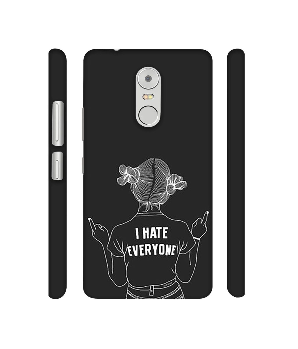 Amazon Brand - Solimo Designer I Hate Everyone 3D Printed Hard Back Case Mobile Cover for Lenovo K6 Note
