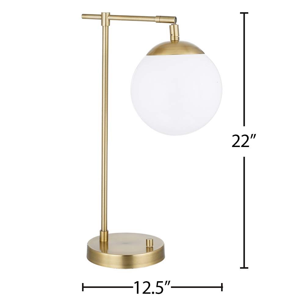 Amazon Brand – Rivet Modern Gold Globe Table Lamp 22" H, Integrated LED Light