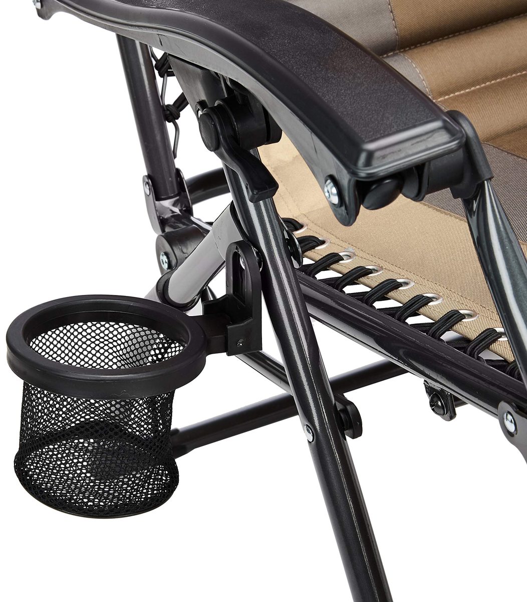 Amazon Basic Lounge Beach Chair with Padded Zero Gravity Outdoor 65x29.5x44.1"