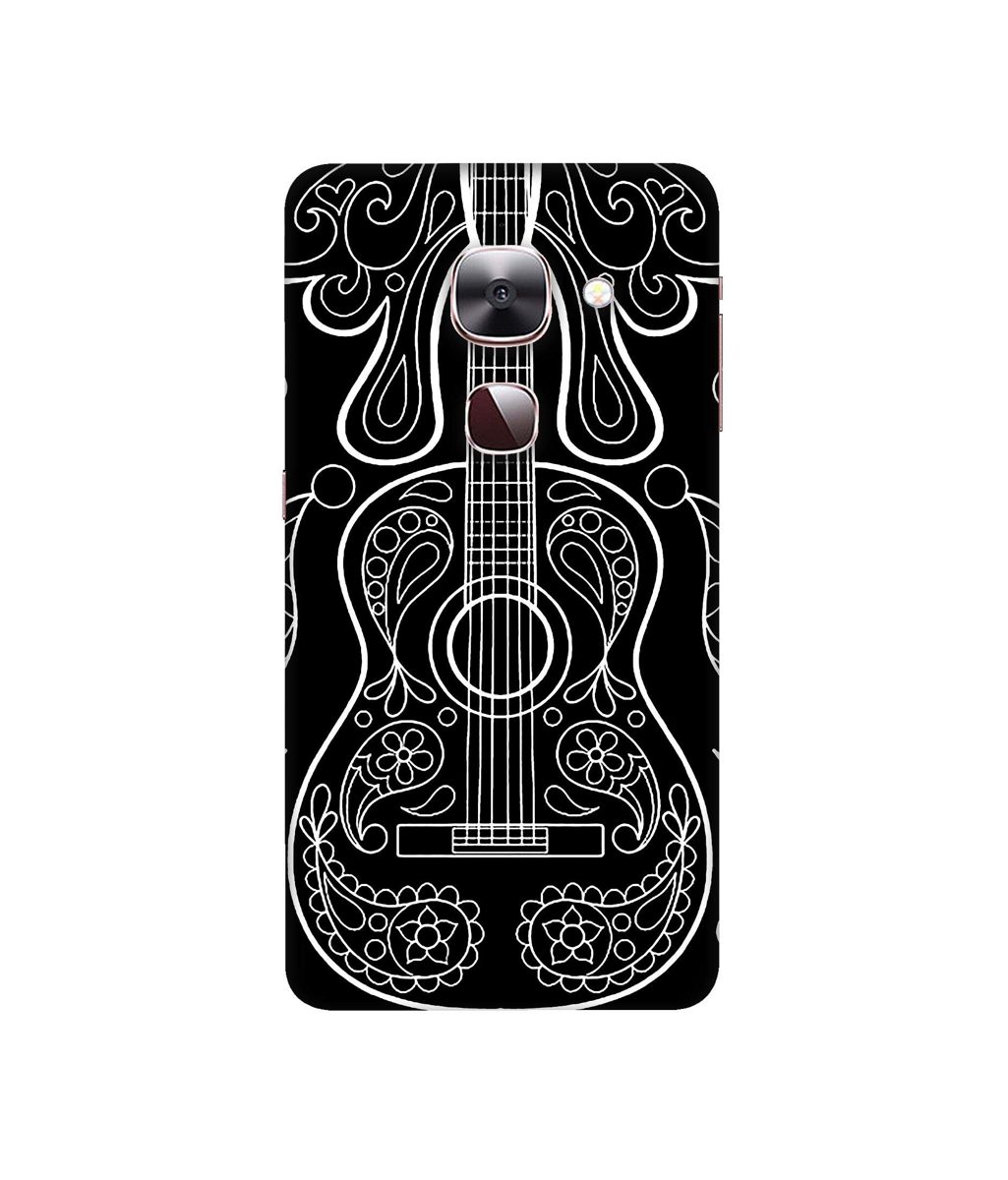 Amazon Brand - Solimo Designer White Gitar On Black 3D Printed Hard Back Case Mobile Cover for LeEco Le Max 2