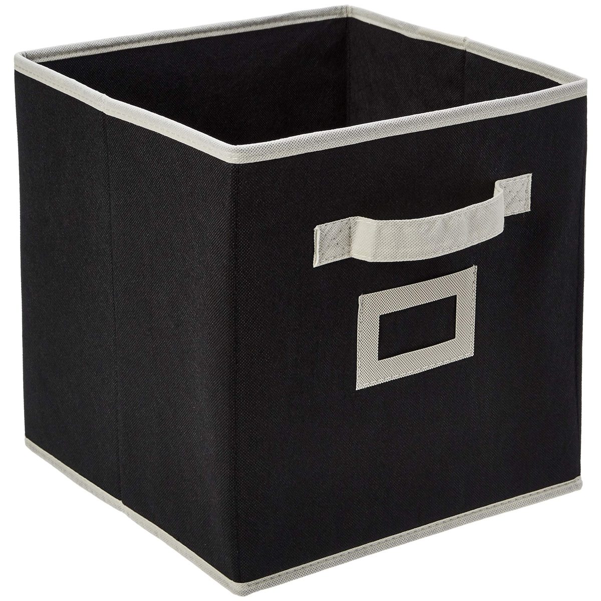Amazon Brand - Solimo Fabric Foldable Storage Organiser, Black