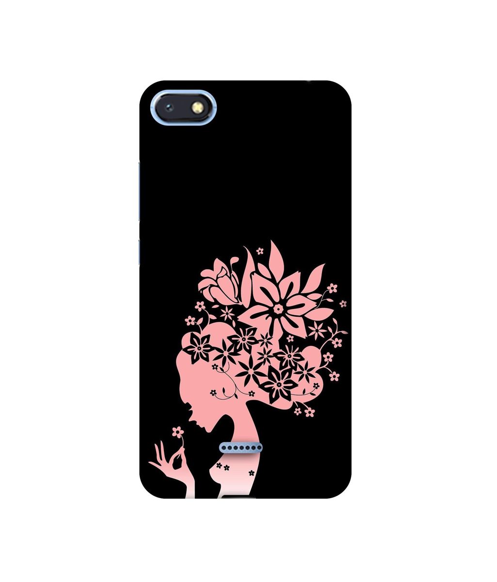 Amazon Brand - Solimo Designer Pink Color Lady Vector 3D Printed Hard Back Case Mobile Cover for Xiaomi Redmi 6A