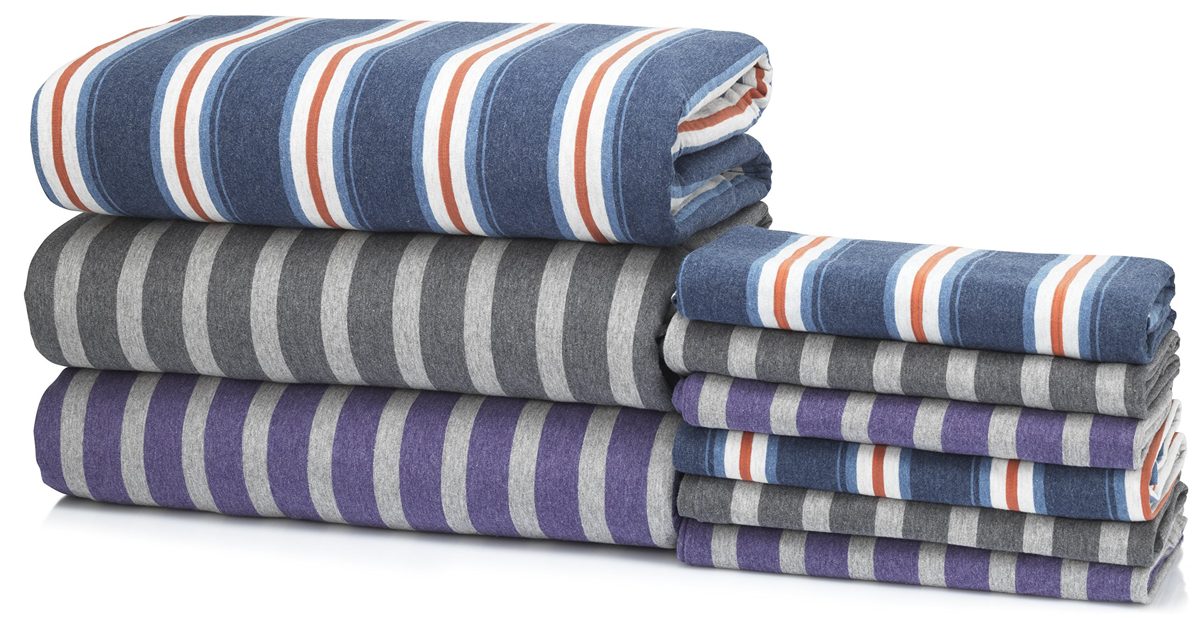 Pinzon by Amazon Heather Jersey Yarn Dye, Gray Stripe, Single Duvet Set with 2 pillowcases