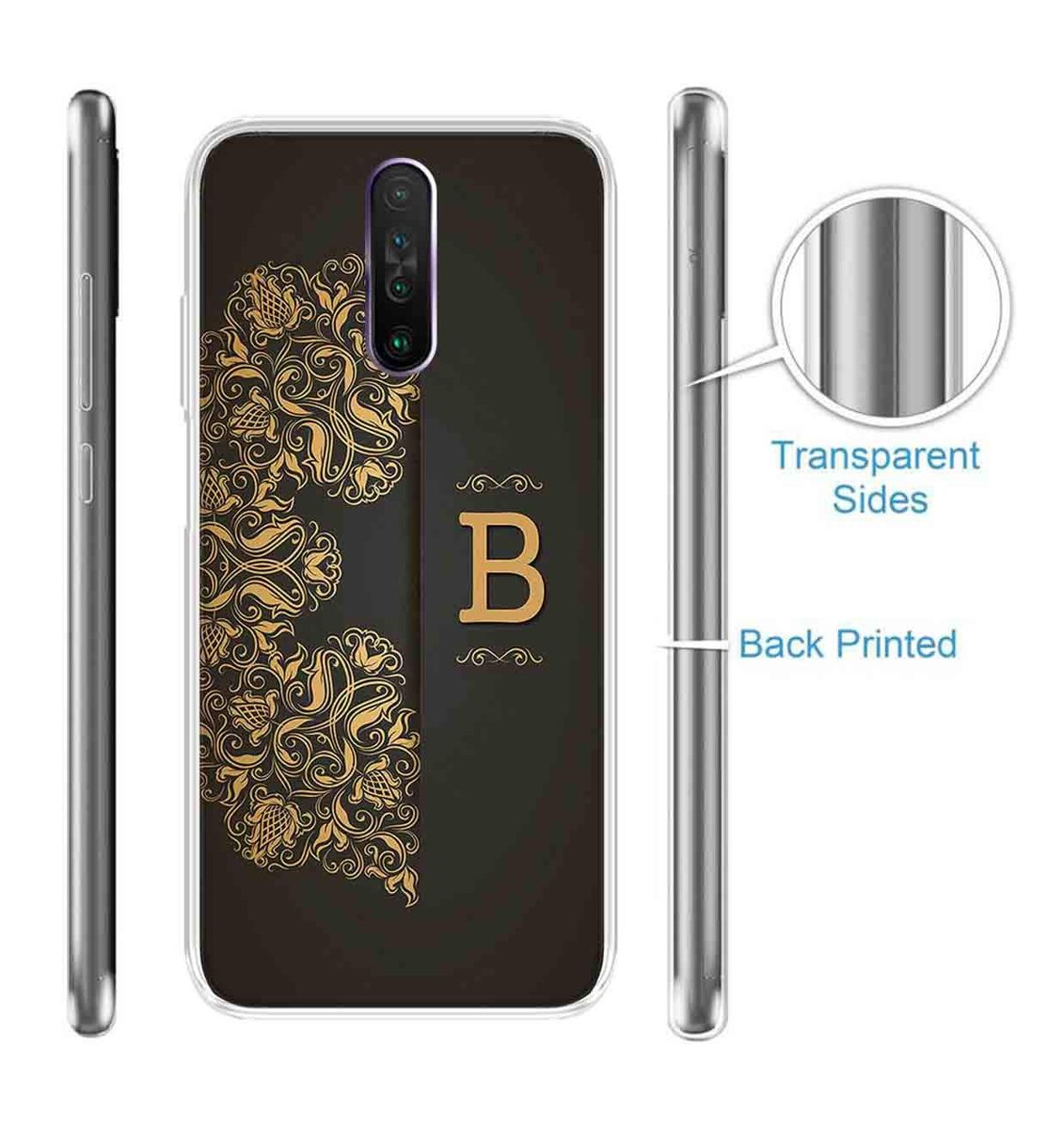 Amazon Brand - Solimo Designer Multicolor Black Pattern Alphabet-B Printed Soft Back Case Mobile Cover for Poco X2 / Xiaomi Redmi K30