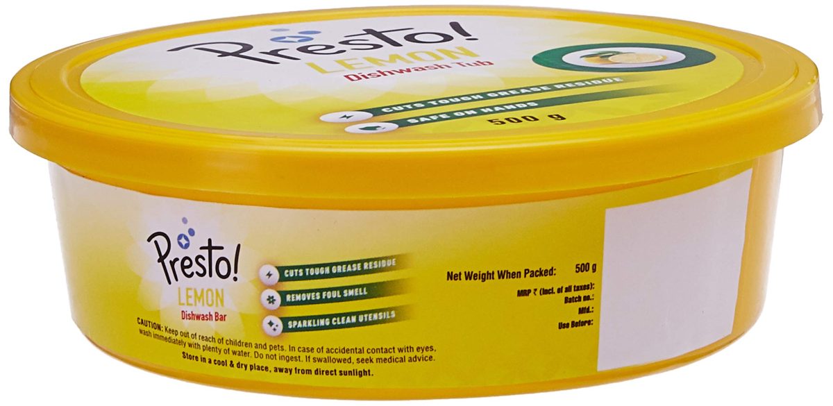 Amazon Brand - Presto! Dishwash Tub - 500 g