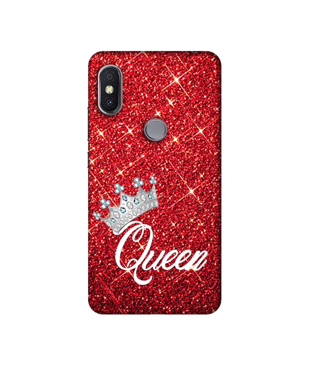 Amazon Brand - Solimo Designer Queen On Red Glitter 3D Printed Hard Back Case Mobile Cover for Xiaomi Redmi Y2