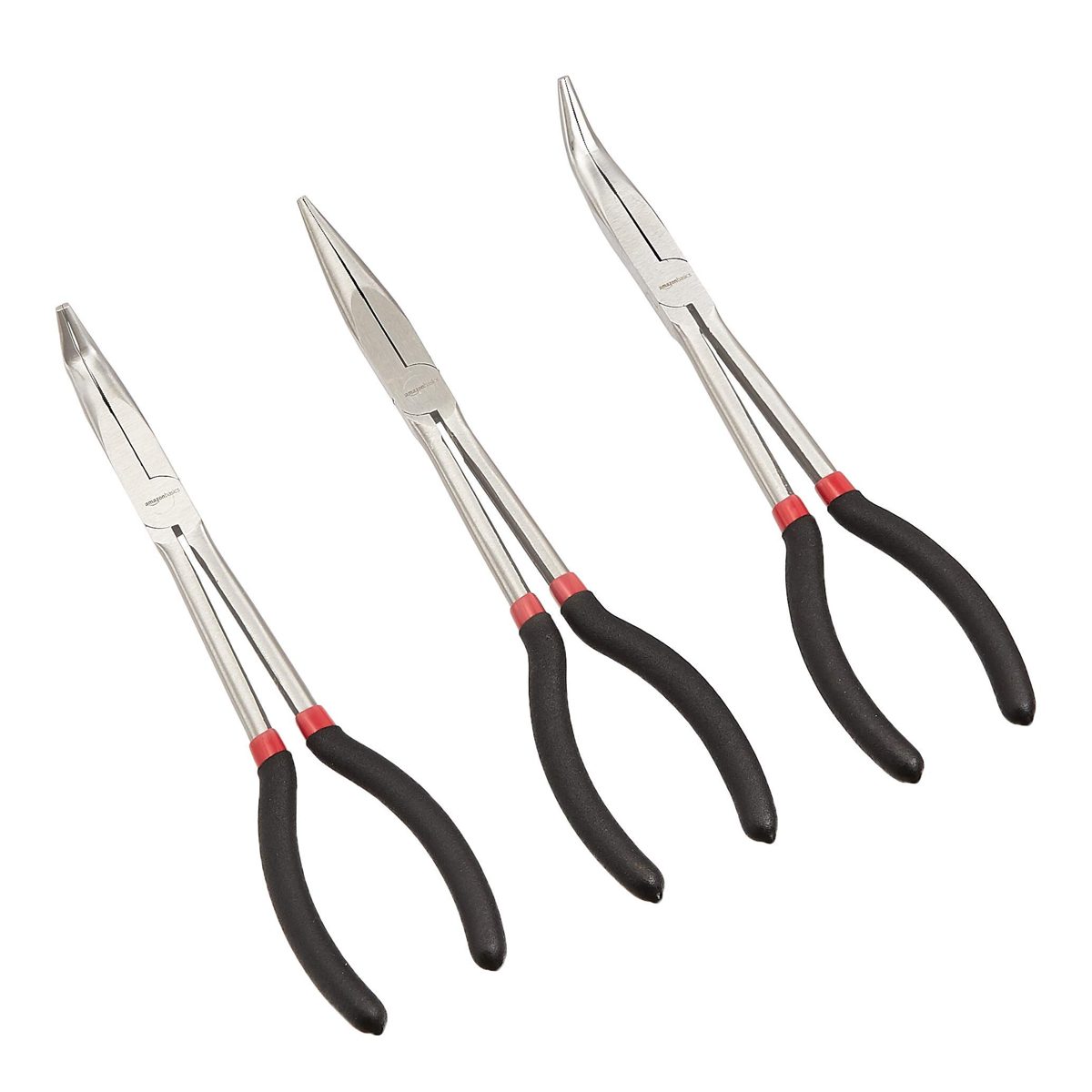 AmazonBasics Long Reach Pliers Set - 3-Piece (Renewed)