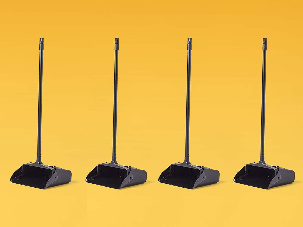 AmazonCommercial Lobby Dustpan, Black, 4-pack