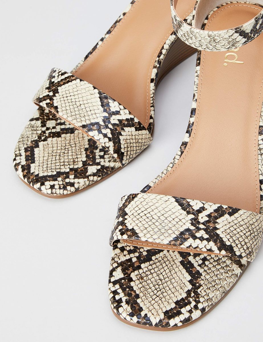 find. Wedge Leather, Women's Heels Sandals Open Toe Sandals, Beige (Beige), 5 UK (38 EU)