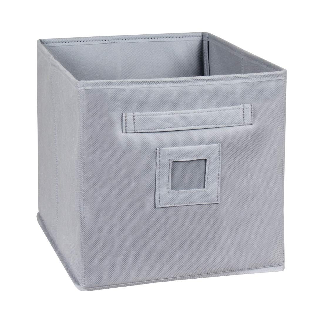 Amazon Brand - Solimo Fabric Storage Box, Medium, Dark Grey