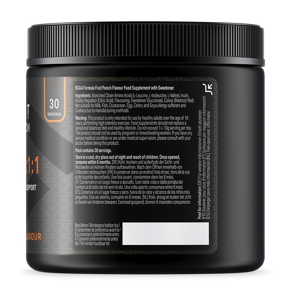 Amazon Brand - Amfit Nutrition - BCAA 2:1:1 - Fruit Punch Flavour 300g, 30 servings