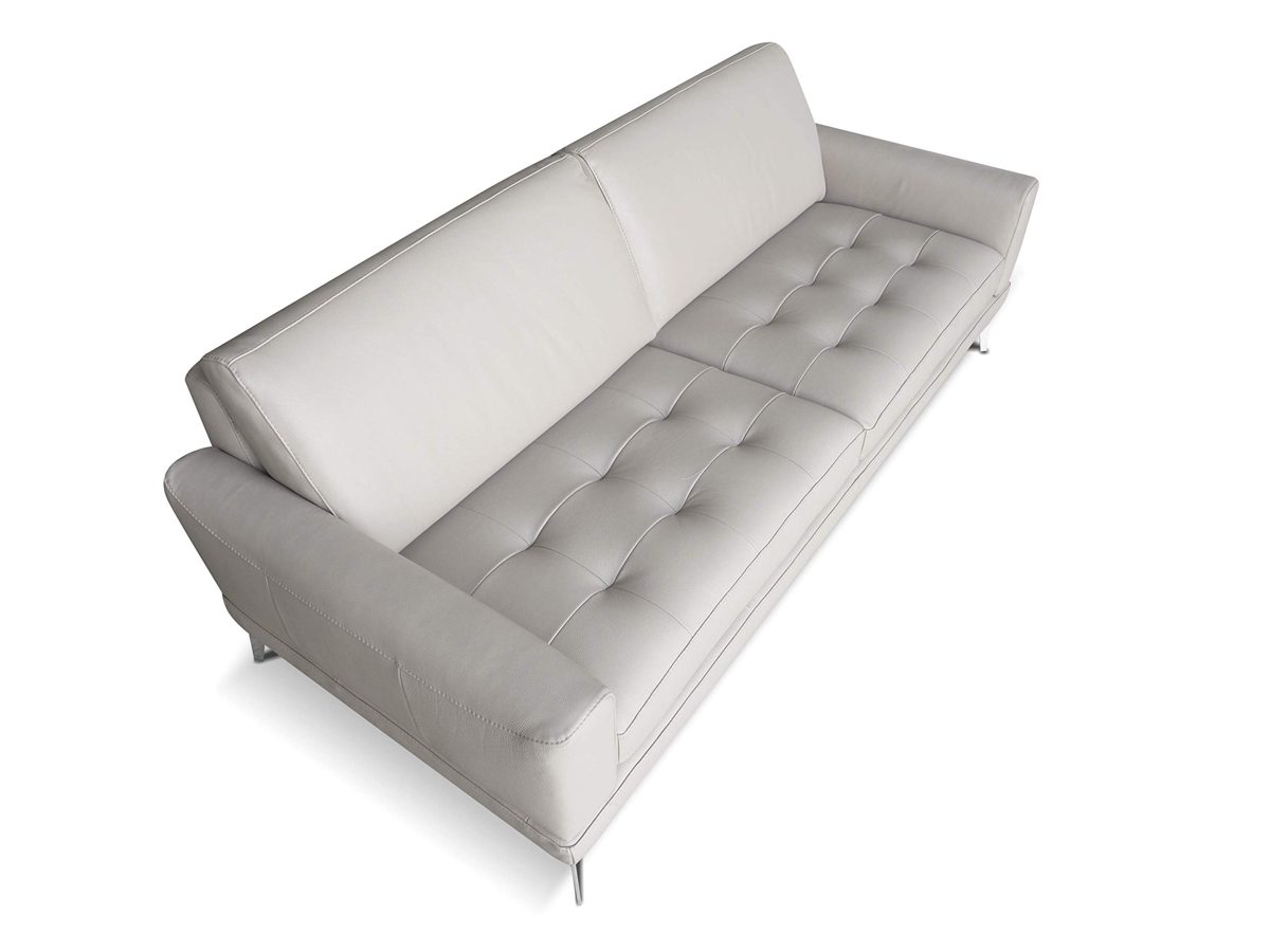 Amazon Brand - Alkove Modena Hand-Crafted Leather Sofa, 3 Seater Plus, 100 x 217 x 82cm, Mineral