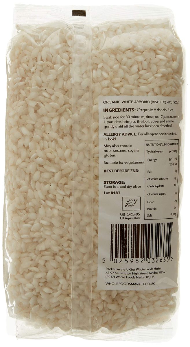 Whole Foods Market Organic White Arborio Risotto Rice, 500 g