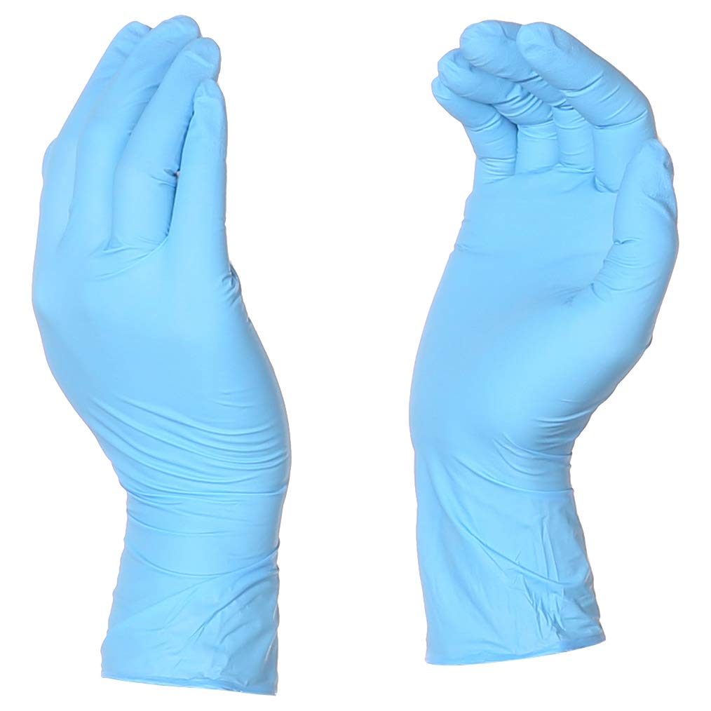AmazonBasics Powder Free Disposable Nitrile Gloves, 5 mil, Blue, Size S, 100 per Pack, 10-Pack