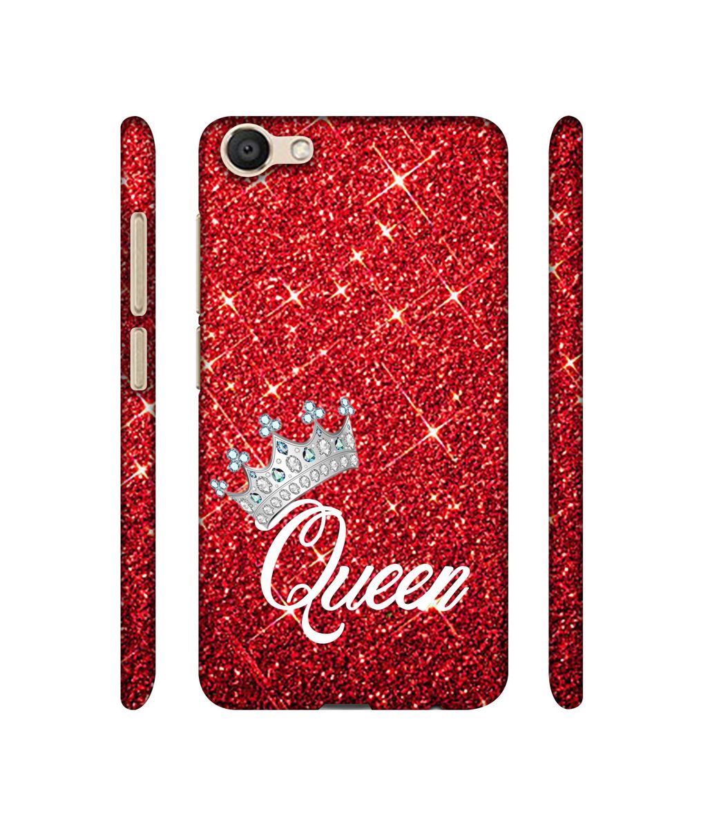 Amazon Brand - Solimo Designer Queen On Red Glitter 3D Printed Hard Back Case Mobile Cover for Vivo V5