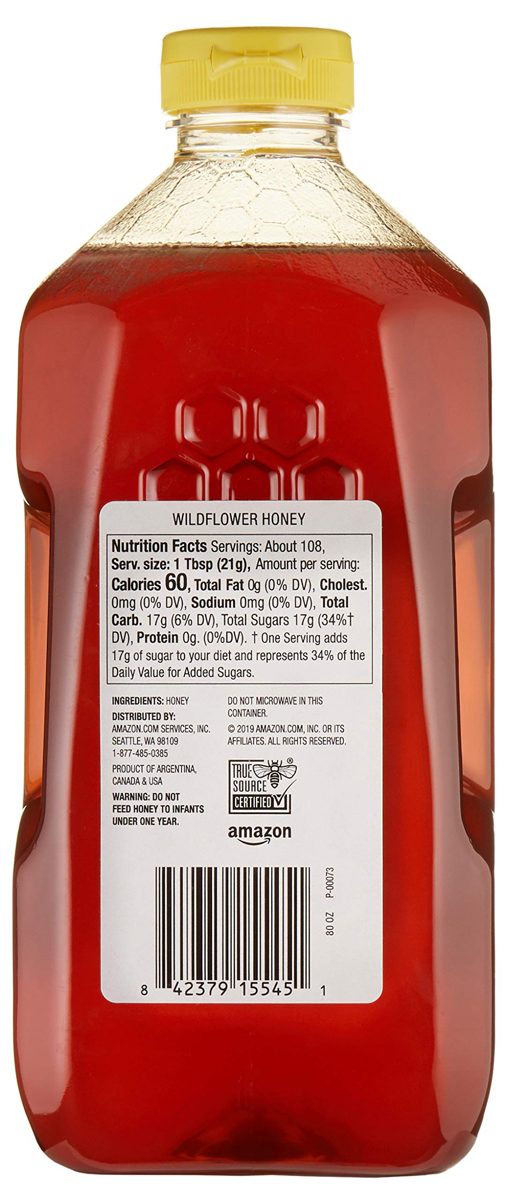 Amazon Brand - Happy Belly Wildflower Honey, 5lb (Previously Solimo)