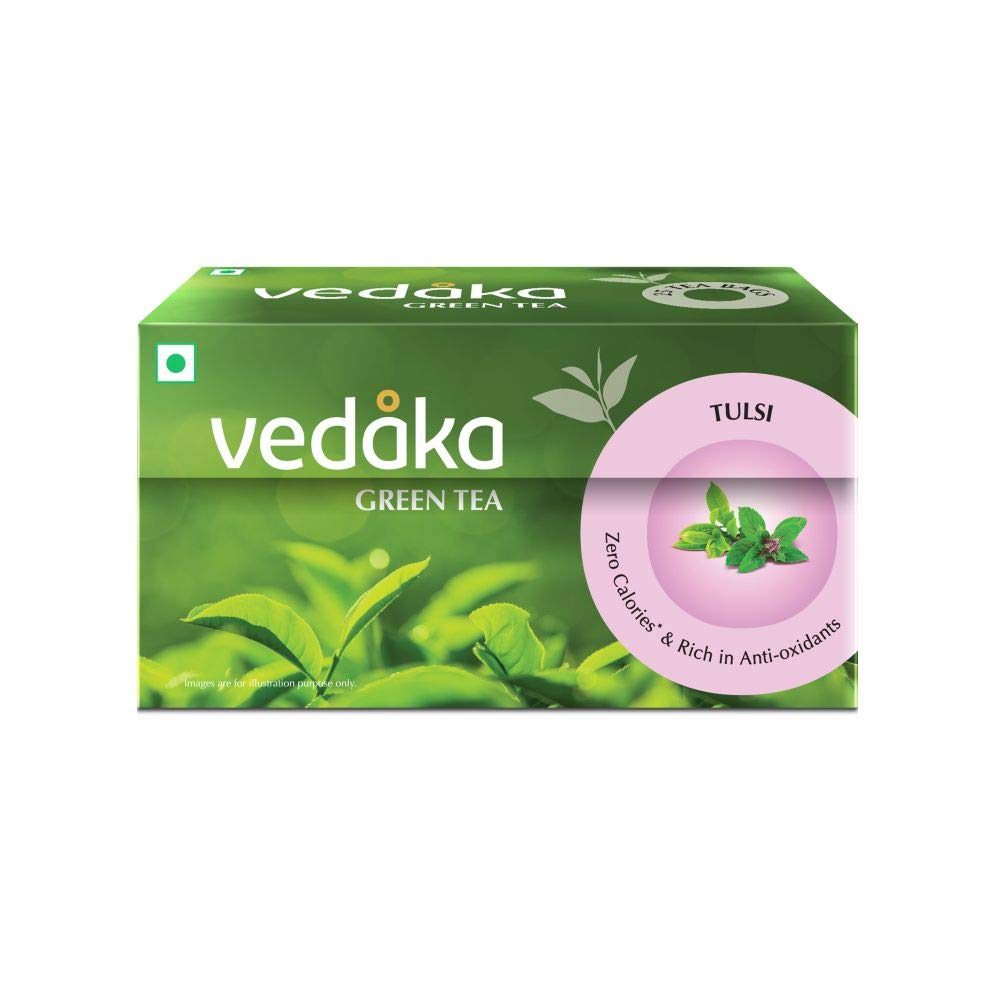 Amazon Brand - Vedaka Green Tea, Tulsi, 25 Tea Bags