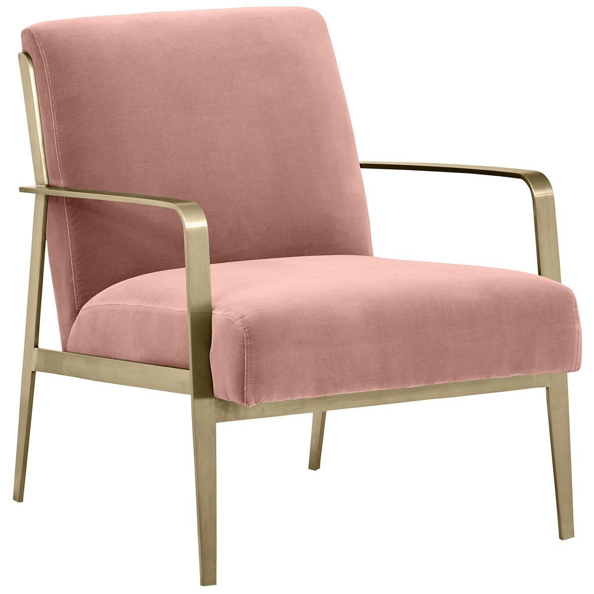 Amazon Brand – Rivet Clover Modern Glam Velvet Brass Arm Accent Chair, 27.25"W