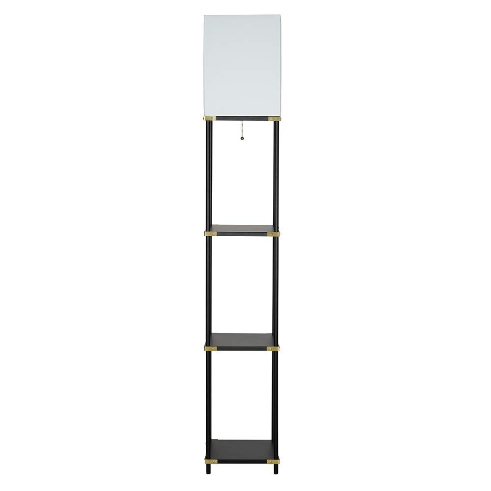 Amazon Brand – Ravenna Home Floor Lamp with Shelves, LED Light Bulb included, 62.75"H, Black