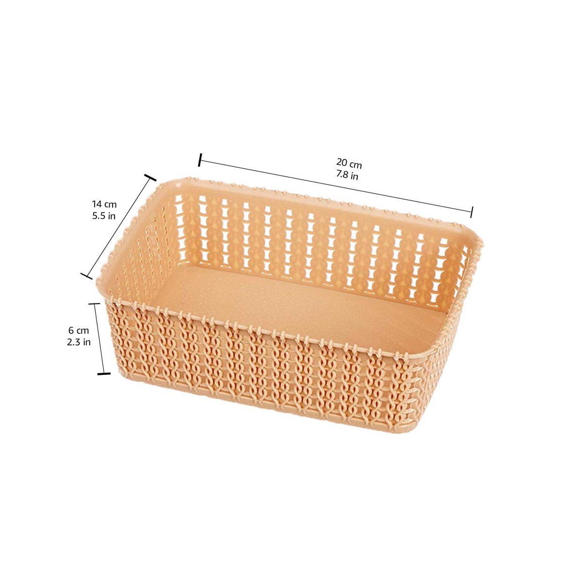 Amazon Brand - Solimo Storage Basket, Set of 4, Small, Beige