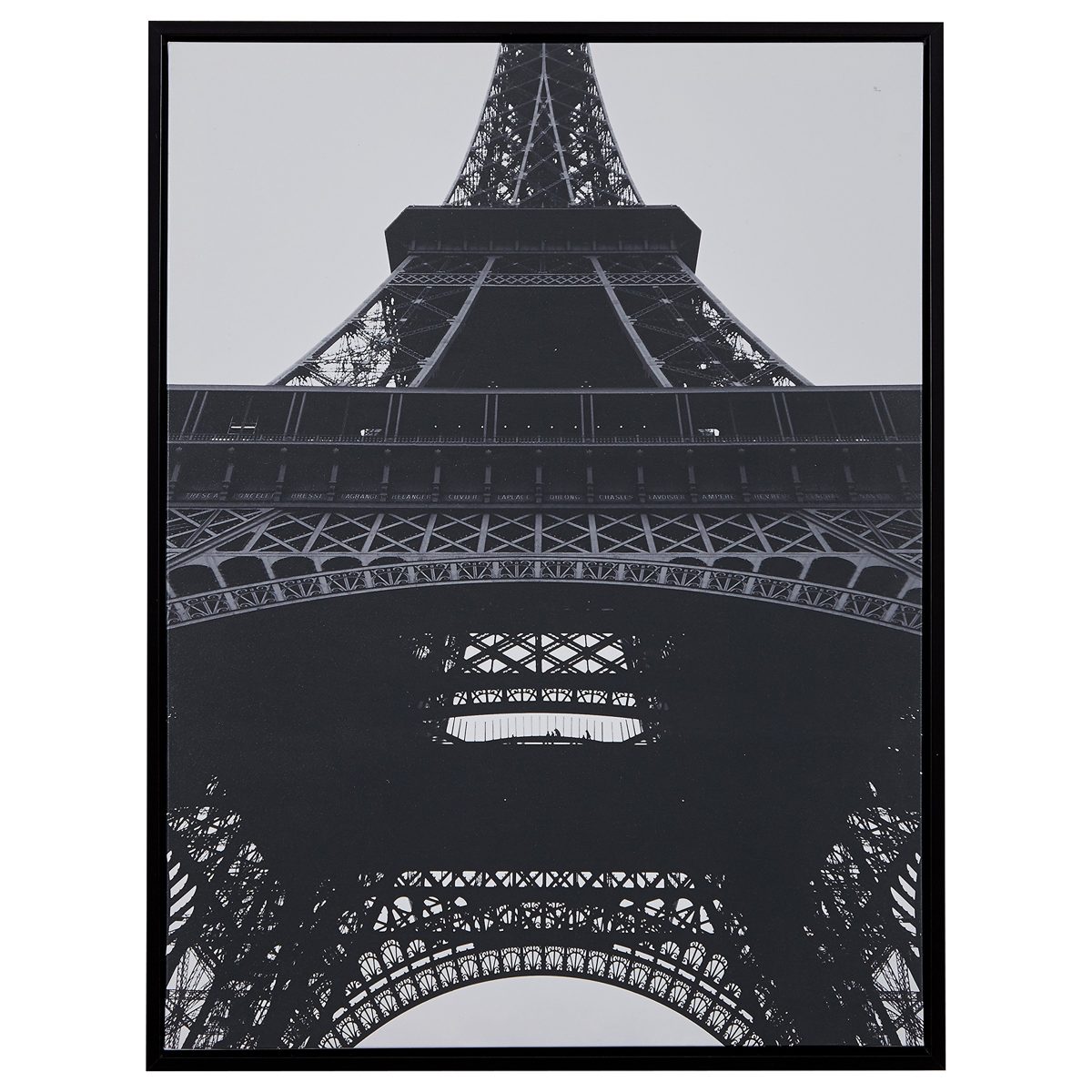 Amazon Brand – Rivet Black and White Eiffel Tower Wall Art Print in Black Frame, 31.75" x 41.75"