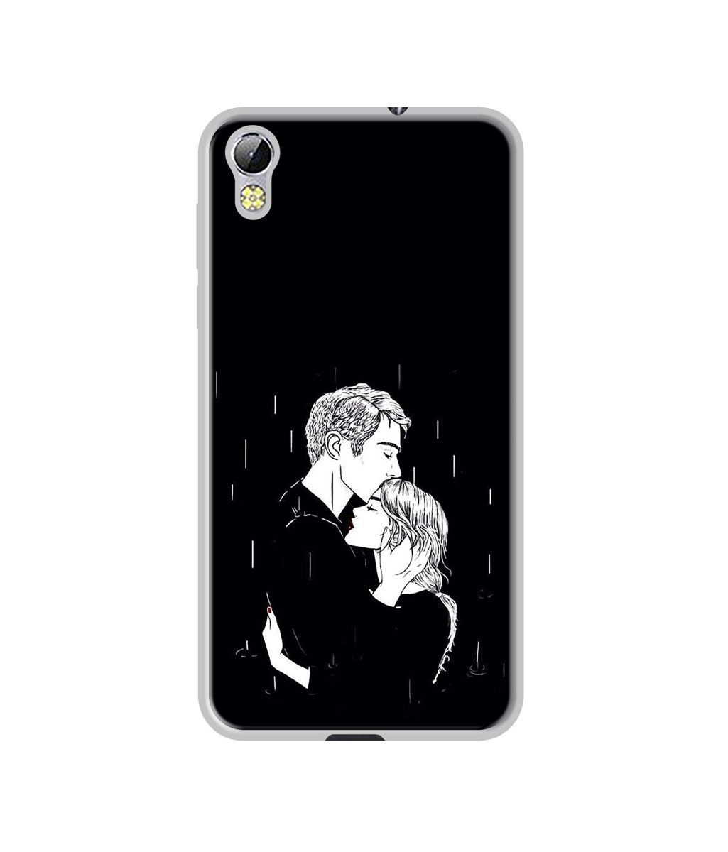 Amazon Brand - Solimo Designer Couples Standing in Rain UV Printed Soft Back Case Mobile Cover for Techno i3