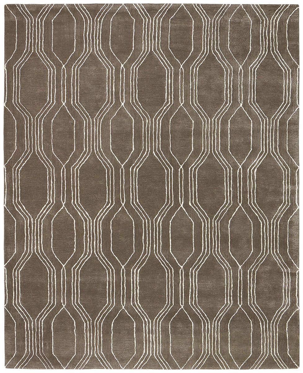 Rivet Steel Slanted Lines Wool Rug, 5' x 8',