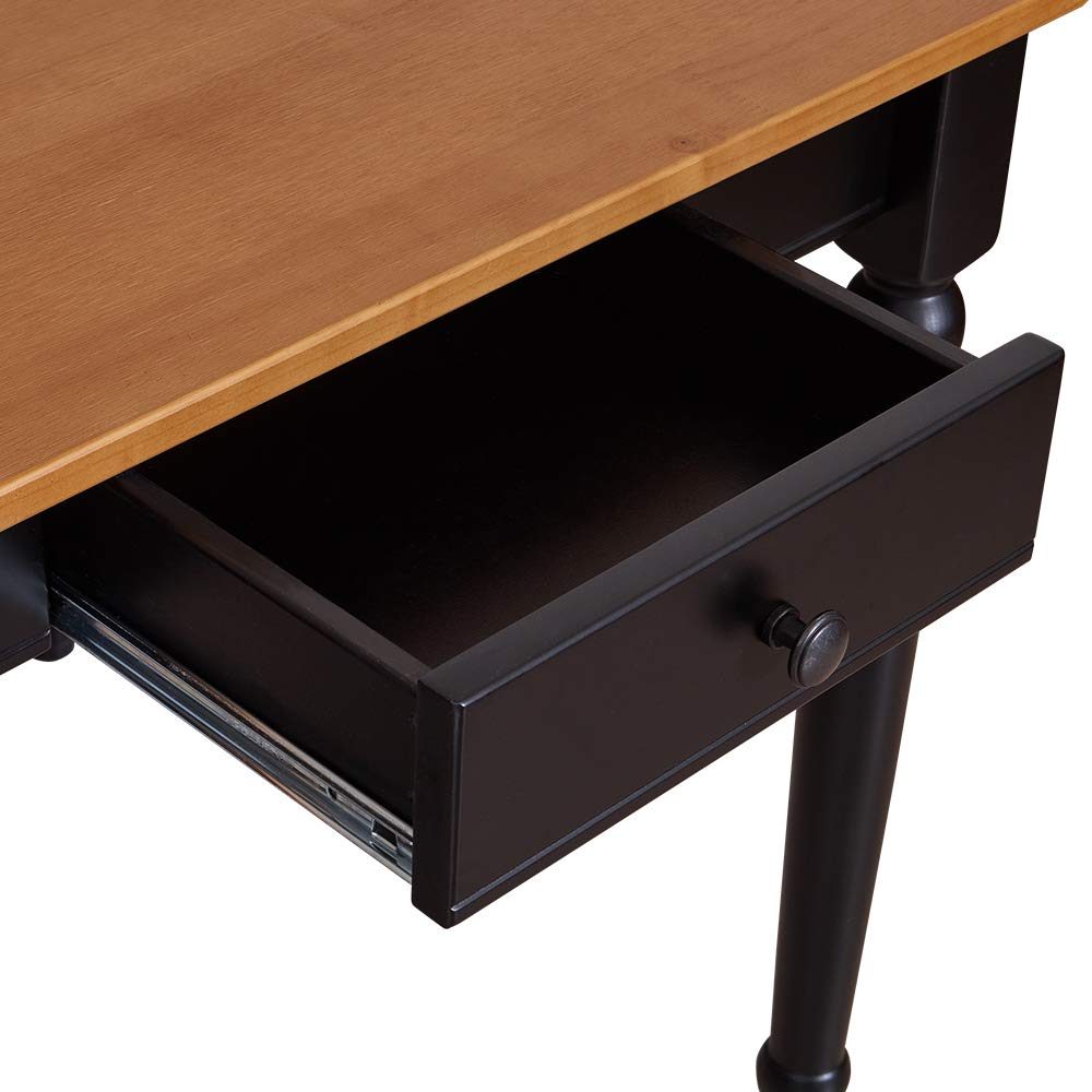 Amazon Brand – Ravenna Home Traditional Dining Table 29"H, Black and Rustic Honey Pine