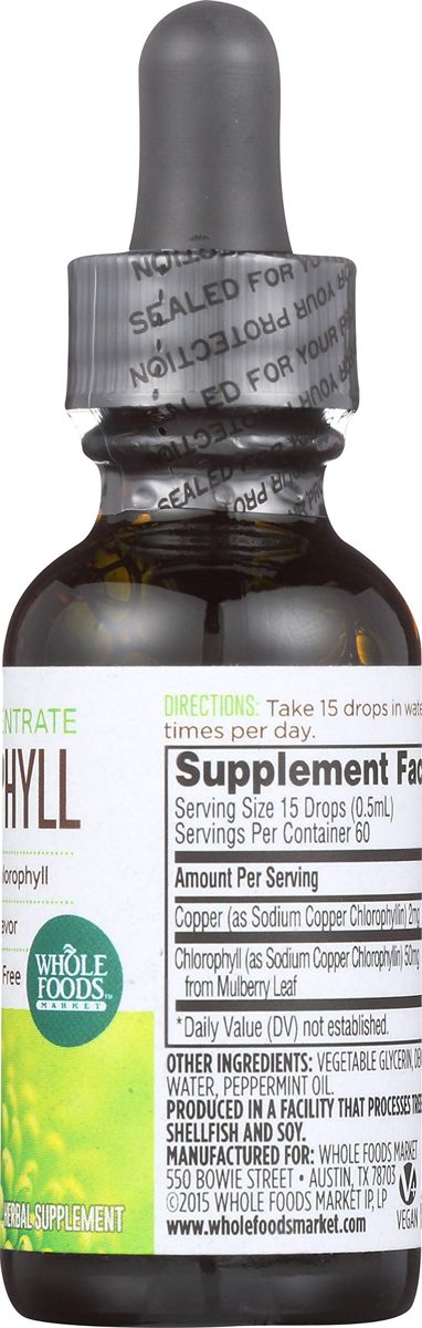 Whole Foods Market, Liquid Concentrate Chlorophyll, 1 fl oz