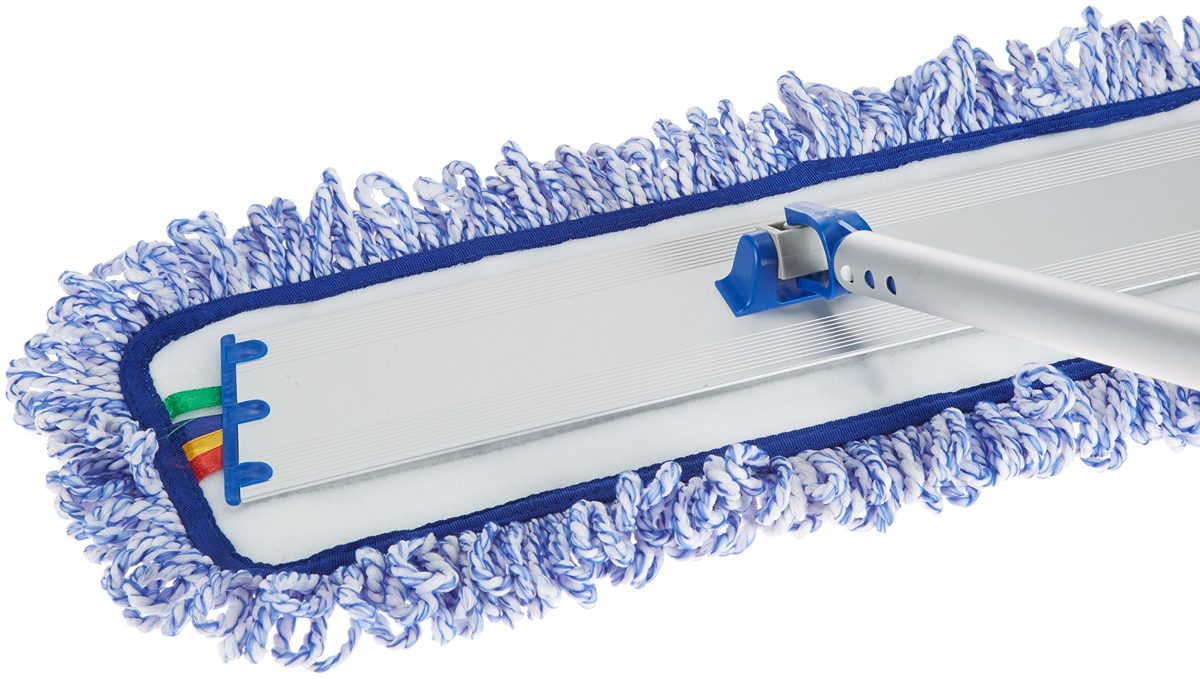 AmazonBasics Microfiber Dust Mop Cleaning Pad With Loops, 18 Inch, 12-Pack
